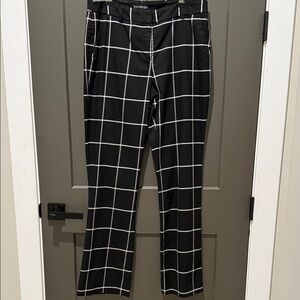 Express Black Plaid Barely Boot Columnist Pants
